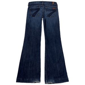 7 For All Mankind Dojo 25X30.5 Flare Dark Stretch Blue Jeans